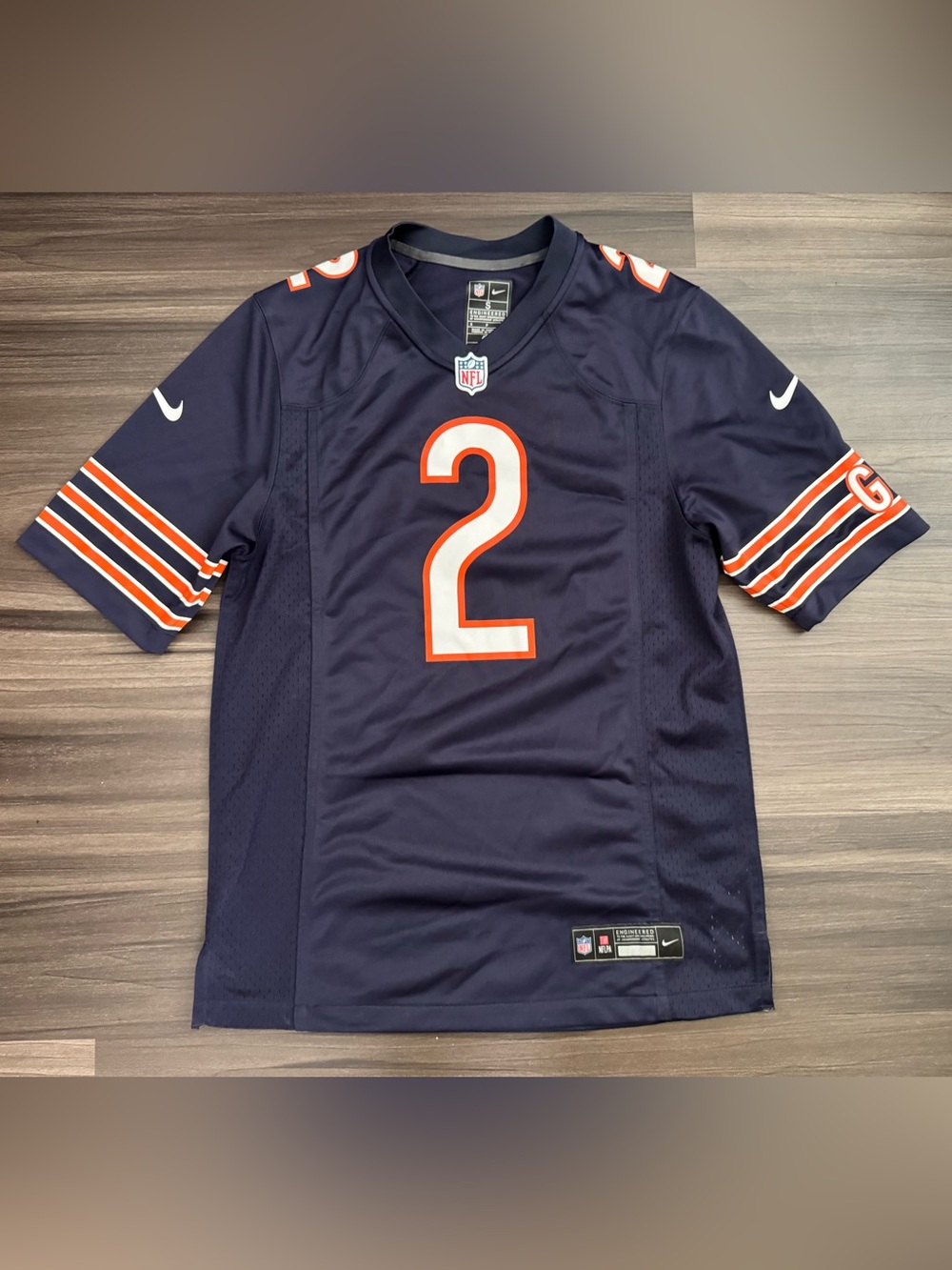 Nike Chicago Bears DJ Moore #2 NFL Engineer On Field Game Home Jersey Men Small